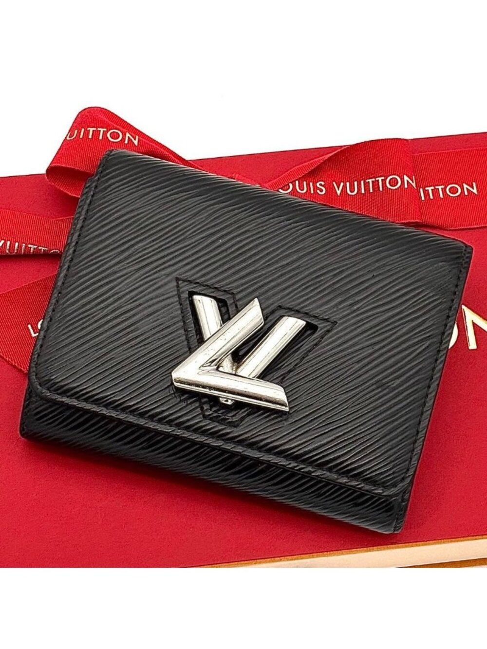 Louis Vuitton Wallet Portefeuille Twist Compact Epi Black